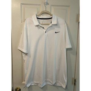 Nike Mens Dri Fit White Polo XL